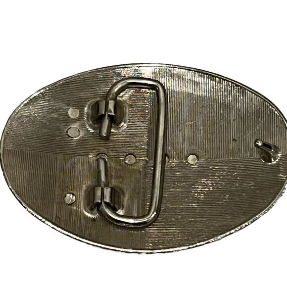 FLORAL ornate silver Swirl belt‎ buckle women’s Western oval - Picture 3 of 5